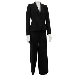 Anne Klein Women's 2-piece Single-button Onyx Pant Suit