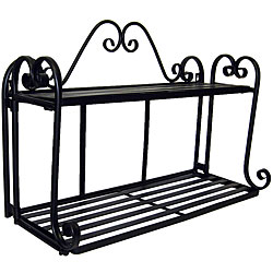 Folding 2-shelf Scroll Wall Shelf