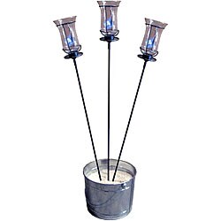 Pewter 62-inch Garden Stakes/ Champagne Torches (Set of 3)