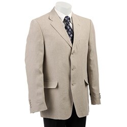 FINAL SALE Adolfo Men's Tan Linen 3-button Blazer