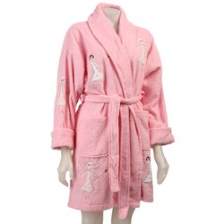 Aegean Apparel Fairies Applique One Size Bathrobe.