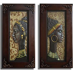 African Tribal Framed 2-piece Art Set