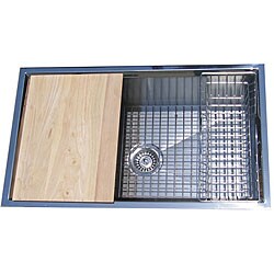 Ticor Undermount 16-gauge Stainless Steel Beveled Square Sink
