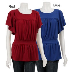 FINAL SALE Be Yourself Women's Flutter-sleeve Tie-back Shirt