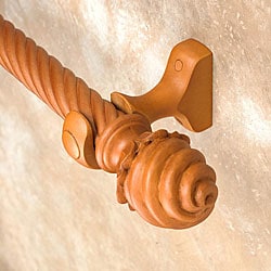 Cassidy West 8-foot Twist Wood Curtain Rod Set