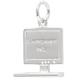 Sterling Silver Computer Wiz Charm