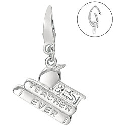 Sterling Silver 'Best Teacher Ever' Charm