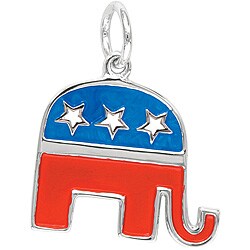 Sterling Silver and Enamel 'Republican Elephant' Charm