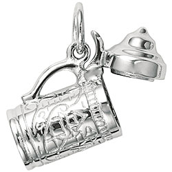 Sterling Silver Moveable Beer Stein Charm
