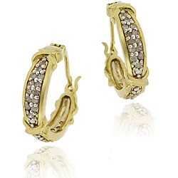 18k Goldplated Sterling Silver 1/2ct TDW Diamond Hoops (I-J, I3)