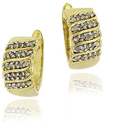 18k Goldplated Silver 1/2ct TDW Diamond Huggie Earrings (I-J, I3)