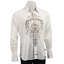 English Laundry Men's White Malabar Woven Shirt