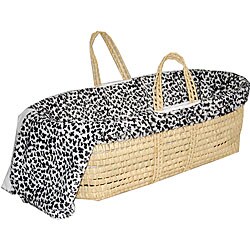 Snow Leopard Faux Fur Blanket and Moses Basket
