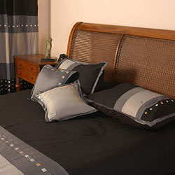 Embroidered Squares Trendy Steel Grey Duvet Cover Set (Pakistan)