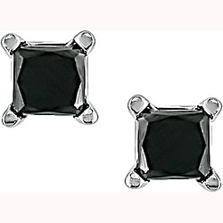 14k Gold 1/2ct TDW Black Diamond Earrings (Set of 4)