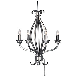 Mini 4-light Antique Brass Chandelier