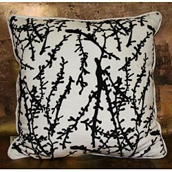 Black and White Shadow Branch Throw Pillow Set of Two.