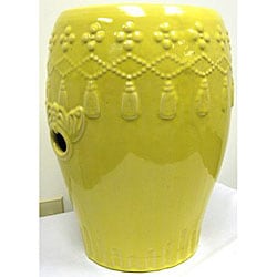 Hanging Tassels Yellow Garden Ceramic Stool