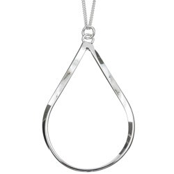 Argento Vivo Sterling Silver Polished Ribbon Teardrop Necklace