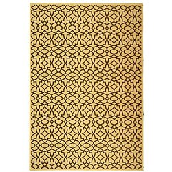Unagna Indoor/ Outdoor Natural and Chocolate Rug (7'10' x 11')