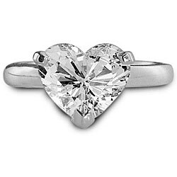 Platinum 1ct TDW Heart-shape Diamond Engagement Ring (E, SI1)