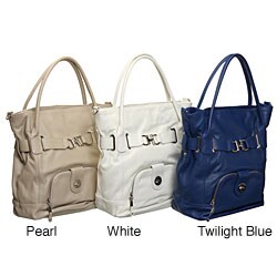 London Fog Fulham Embossed Pebble Leather Hobo-style Handbag