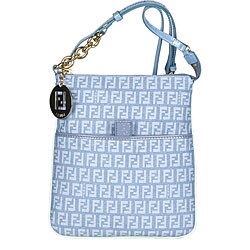 Fendi 'Zucchino' Small Blue Messenger Bag