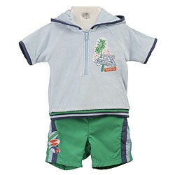 FINAL SALE Minibasix Infant Boy's 2-piece Swimsuit and Coverup Set