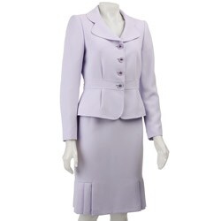 Tahari ASL Women's Pleated Violet Skirt Suit