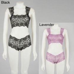 Stretch Lace Bra Top and Matching Cheeky Pants