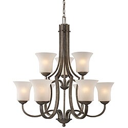 Antique Silver 9-light Chandelier