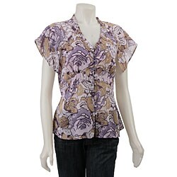Violet & Claire Women's Short-sleeve V-neck Blouse