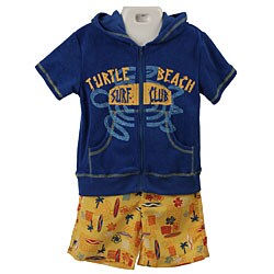 FINAL SALE Baby Togs Toddler Boy's 2-piece Hooded Terry Coverup and Shorts