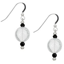 Sterling Silver Clear Hand-blown Glass Earrings