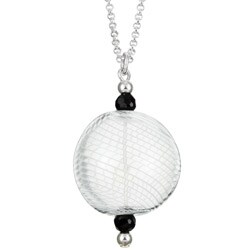 Sterling Silver Clear Hand-blown Glass Necklace