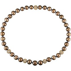 18k Pink Gold Graduated Brown Tahitian Pearl Necklace (10-13mm)