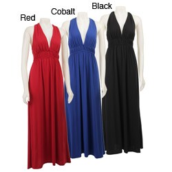 Necessary Objects Plus Size Junior's Criss-cross Maxi Dress