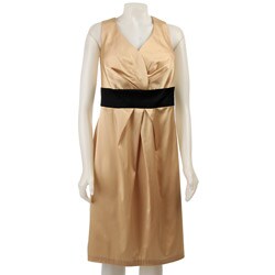 FINAL SALE Donna Ricco Women's Plus Size Stretch Satin Dress