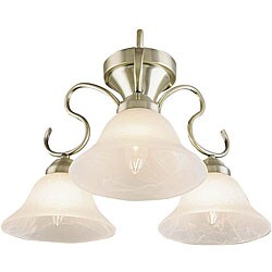 Brushed Nickel Semi-flush 3-light Chandelier