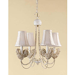 Cream Roosters 4-light Mini Chandelier