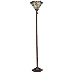 Tiffany-style Bronze Floor Torchiere