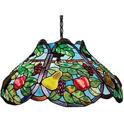 Bronze Tiffany-style Fruit Motif 2-light Pendant
