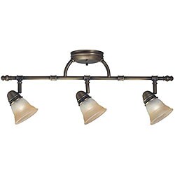 Legacy Bronze 3-light Champagne Marble Glass Rail