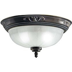 Oil-rubbed Bronze 2-light Flush-mount Fixture
