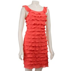 FINAL SALE Suzi Chin for Maggy Boutique Women's Ruffle Scoop-neck Dress