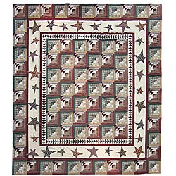 Twin-size 'Woodland Star and Geese' Quilt