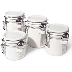 Airtight Ceramic Canister Set with Spoons
