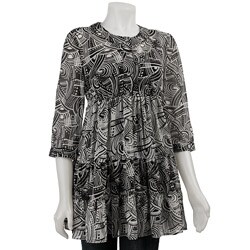 Essentials by Milano Women's 3/4-sleeve Open Jewel-neck Top
