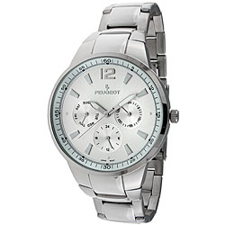 Peugeot Men's Silvertone Brass Multifunction Watch