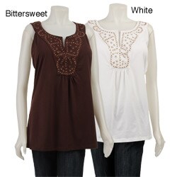 FINAL SALE RXB Women's Studded Tunic-style Tank Top